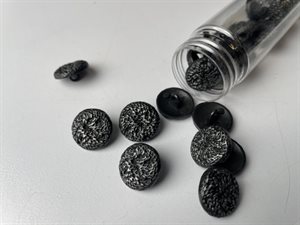 Metalknap - unik i gråsort, 16 mm